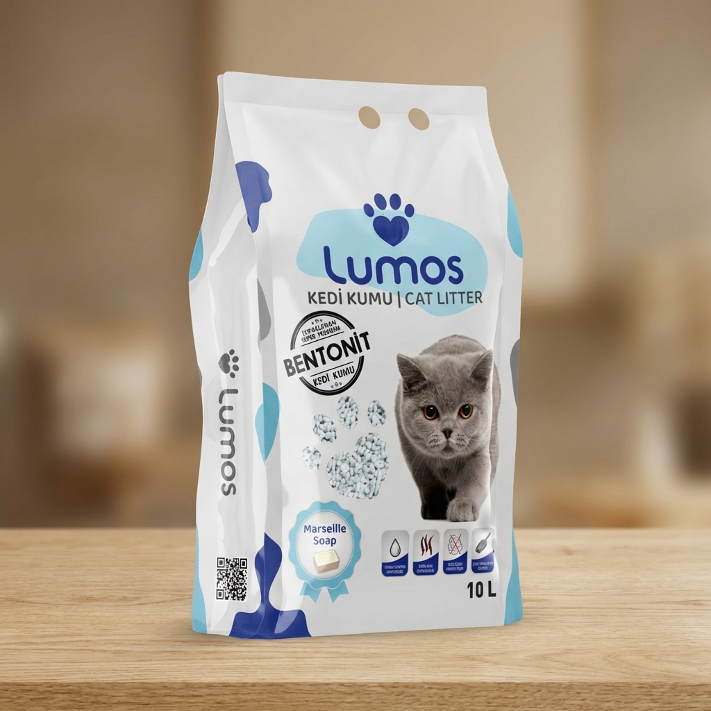 Lumos Marsilya Sabunu Kokulu Tozsuz Bentonit Kedi Kumu 10L